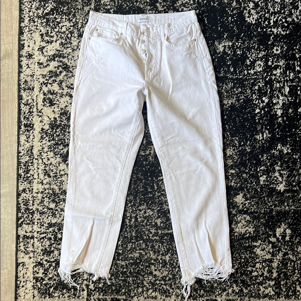 Pistola White Straight Leg Jeans Relaxed Fit
